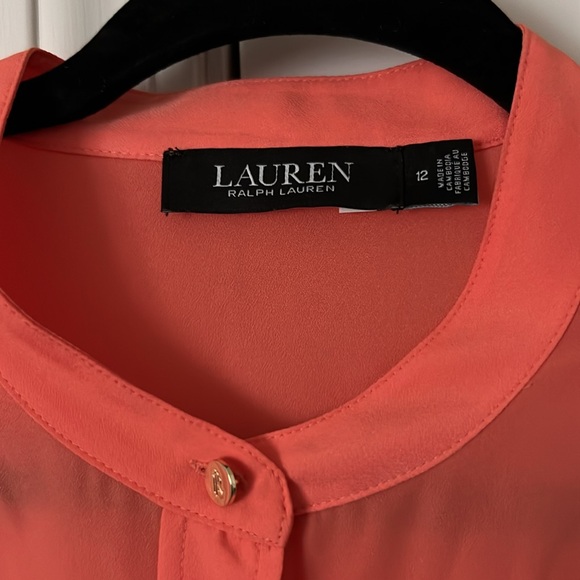 NWOT Ralph Lauren women's Coral Crepe Shirt Dress - size 12 - Picture 6 of 7